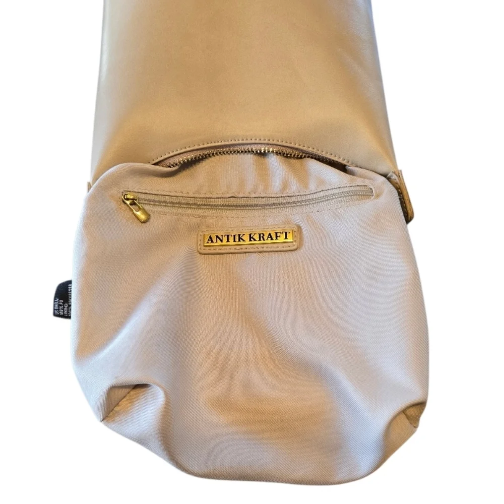 Antik Kraft Beige Faux Leather Hobo Shoulder Bag